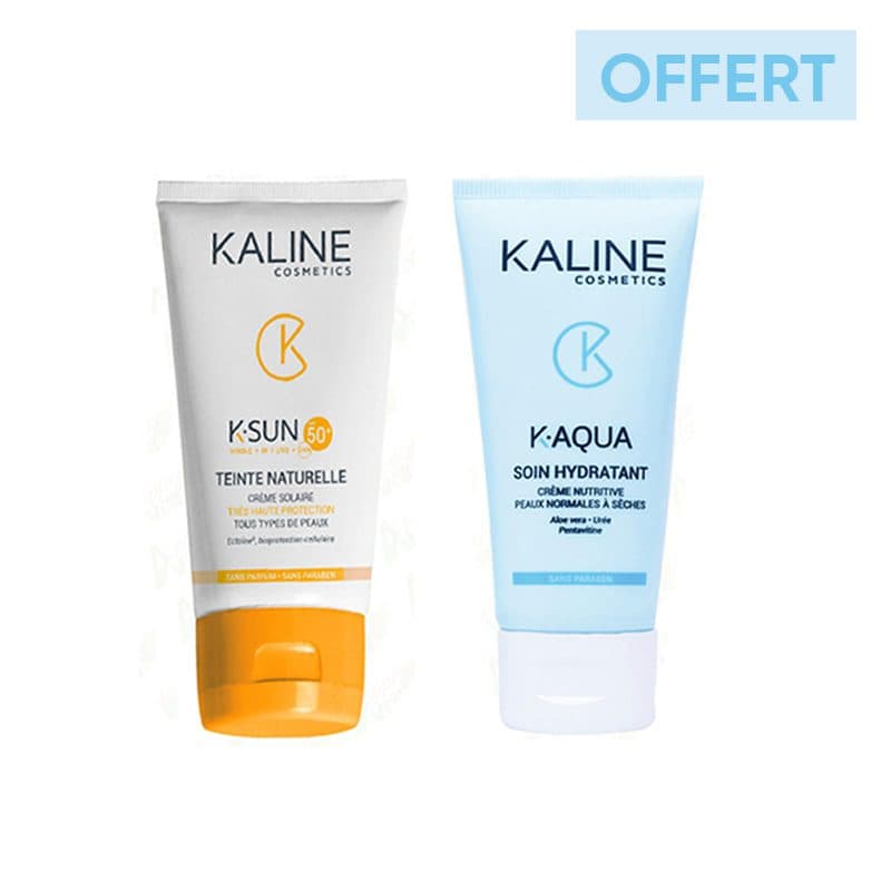 Autre KALINE OFFRE K-SUN CREME SOLAIRE TEINTE NATURELLE SPF50  K-AQUA SOIN HYDRATANT - Prix au Maroc