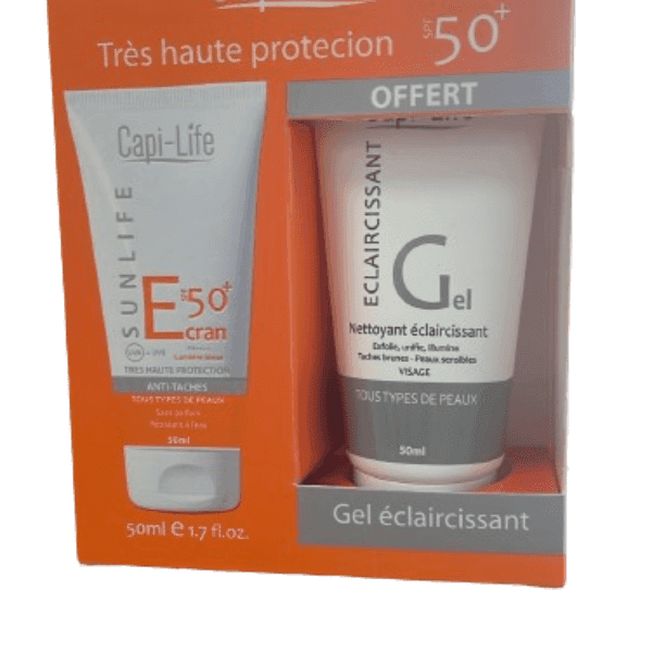 CAPI-LIFE CAPI-LIFE Ecran solaire anti-taches +gel eclarcissant 50ml offert - Prix au Maroc