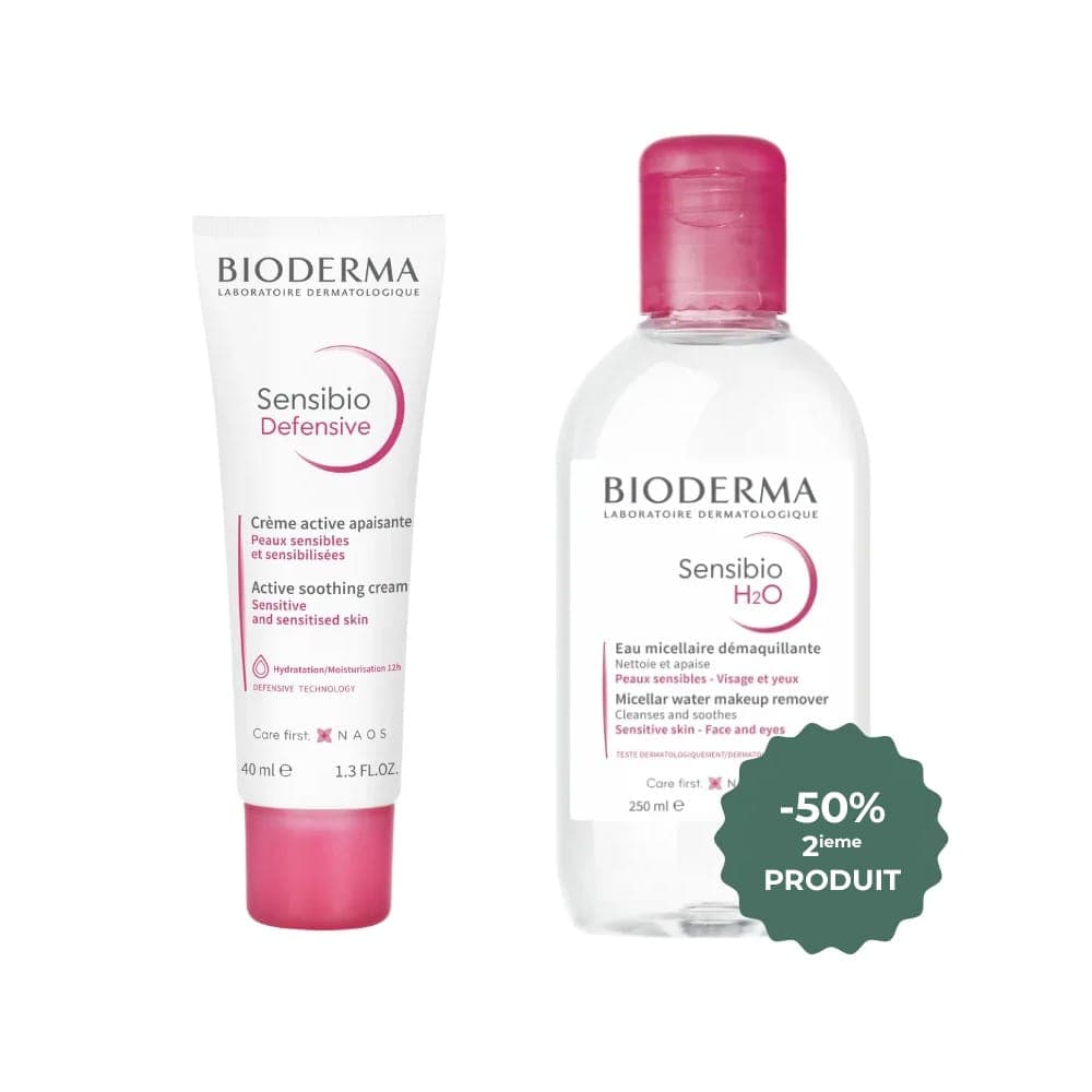 Bioderma BIODERMA DUO SENSIBIO DEFENSIVE CRME ACTIVE APAISANTE 40ML EAU MICELLAIRE 250ML - Prix au Maroc